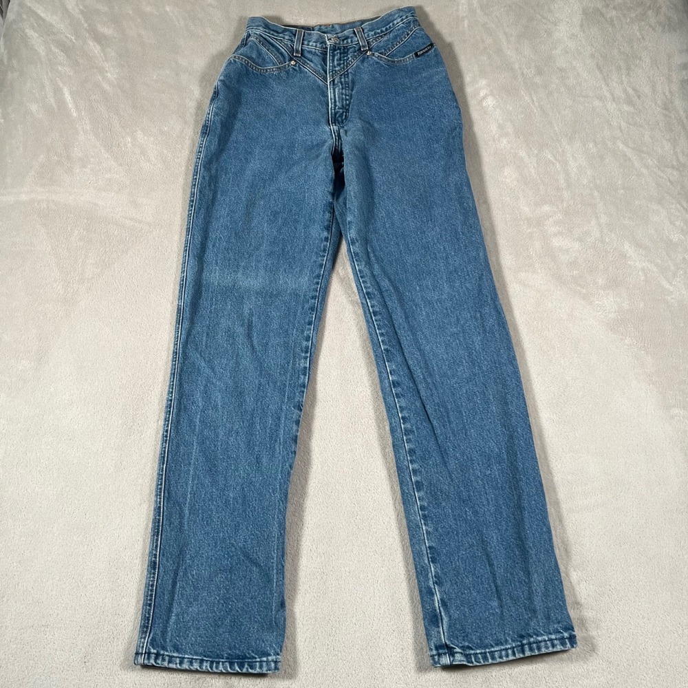 Vintage Rocky Mountain Western Jeans Womens 8 Blue Denim High Waist Straight Leg